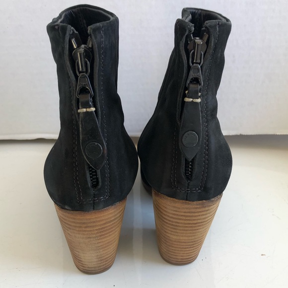 Rag & Bone Newbury black suede wood booties boots shoes - Picture 5 of 15